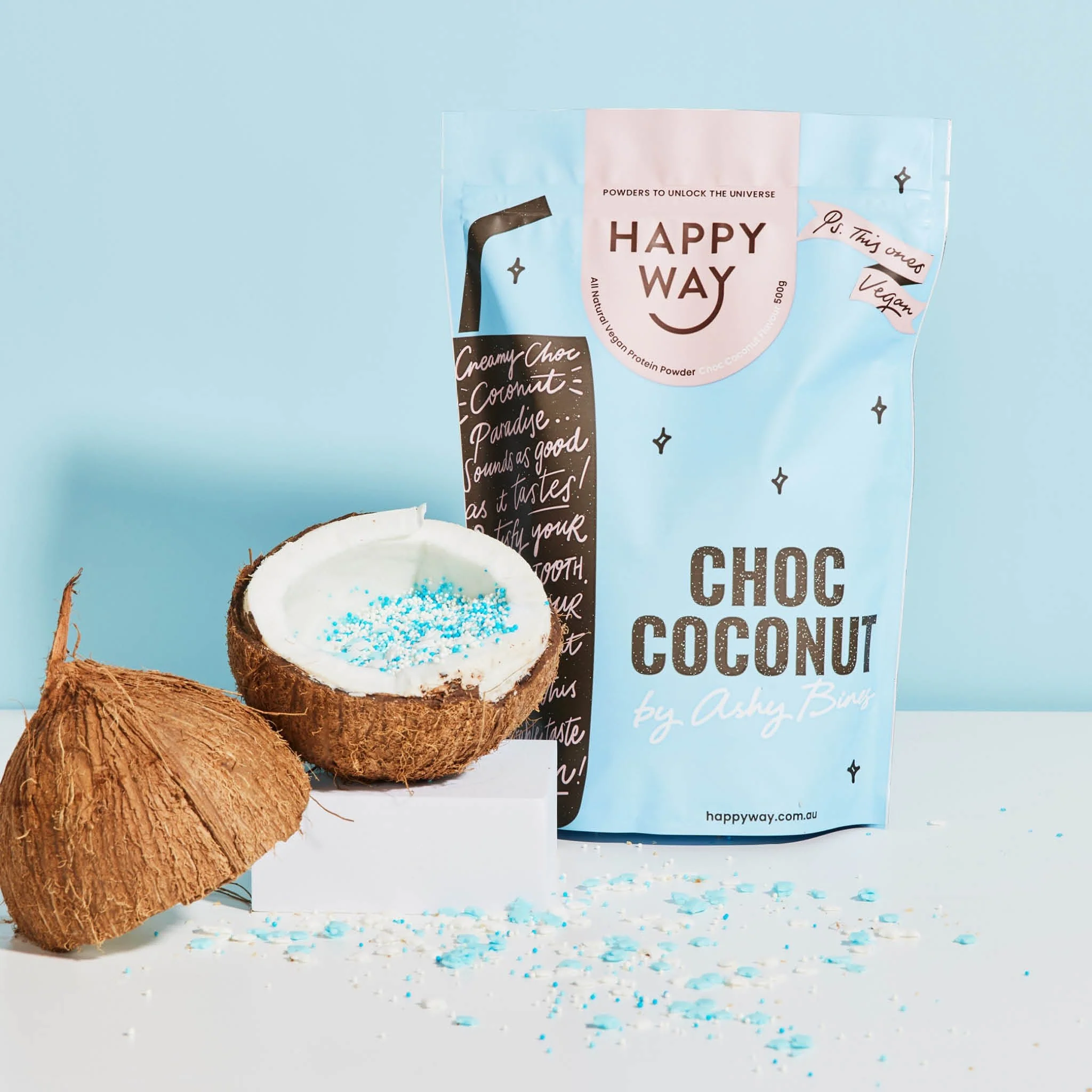 Ashy Bines Choc Coconut Vegan Protein Powder 500g - Image 5