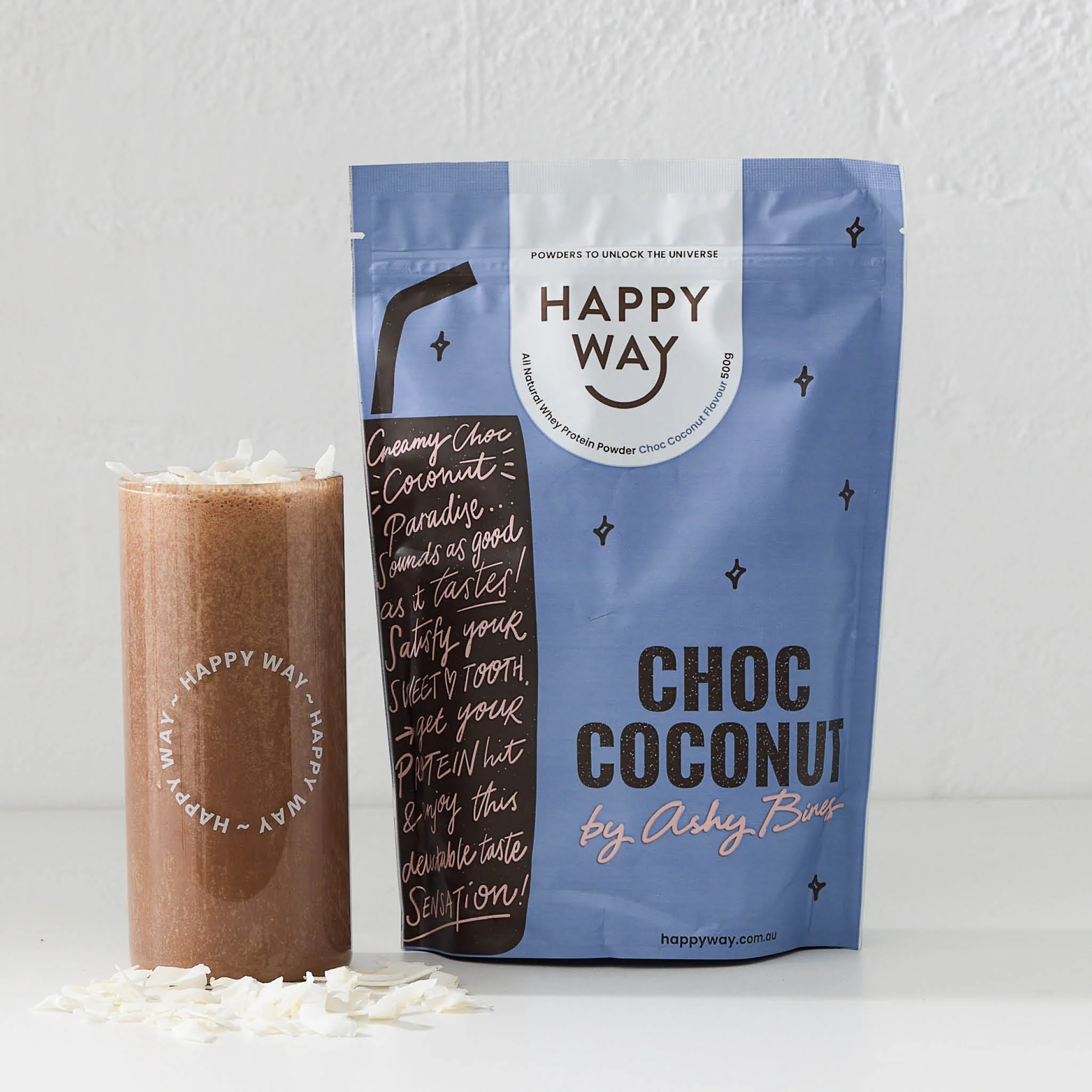 Ashy Bines Choc Coconut Whey Protein Powder 500g - Image 3