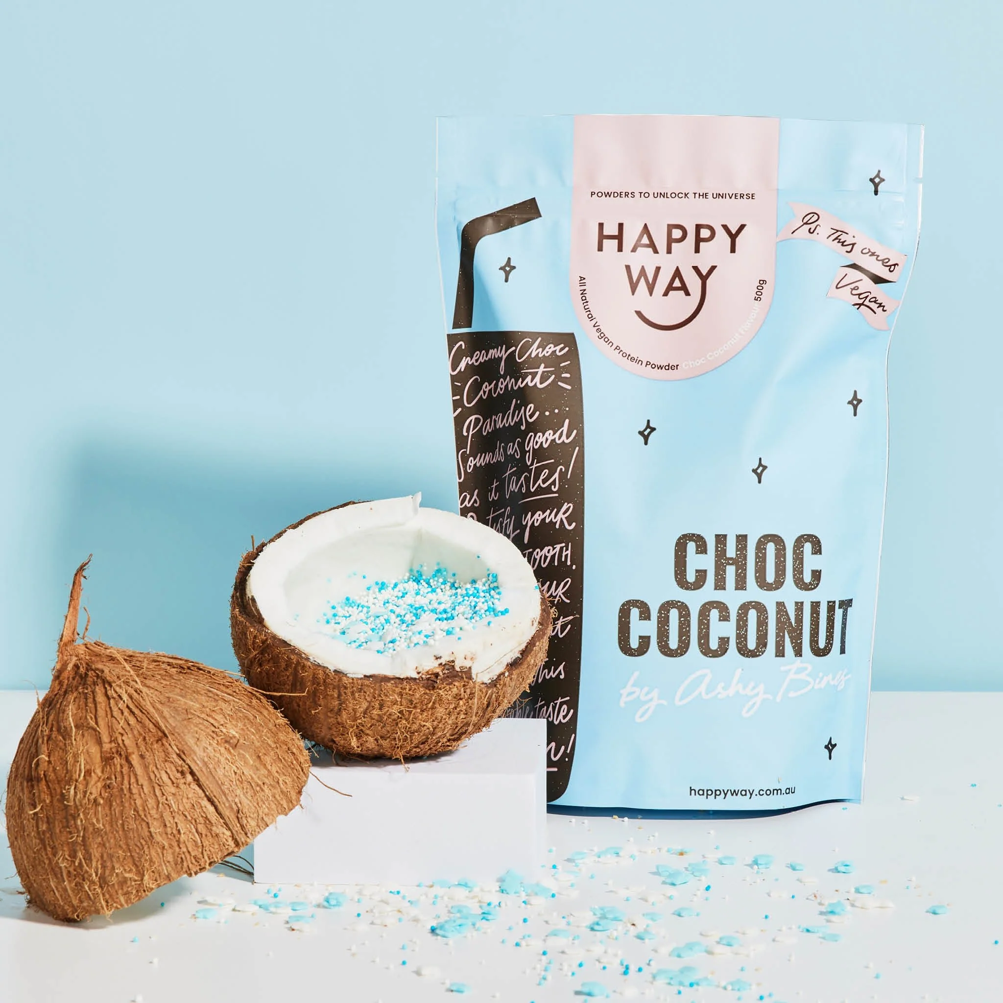 Ashy Bines Choc Coconut Whey Protein Powder 500g - Image 4