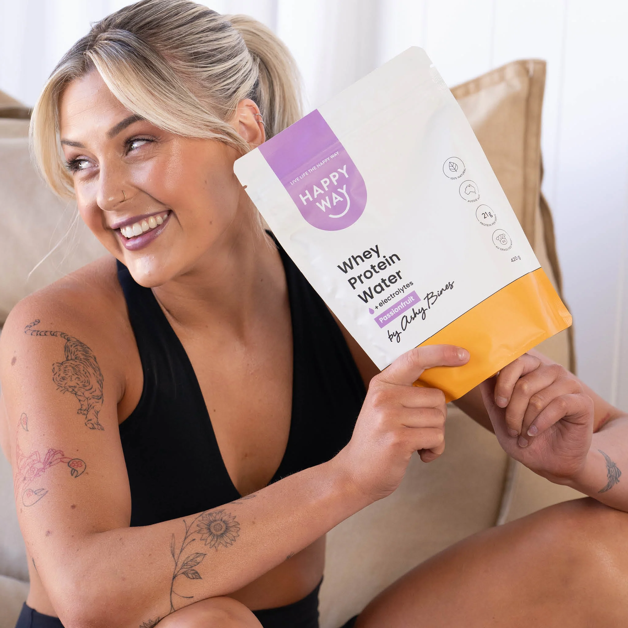 Ashy Bines Passionfruit Whey Protein Water Powder 420g - Image 5