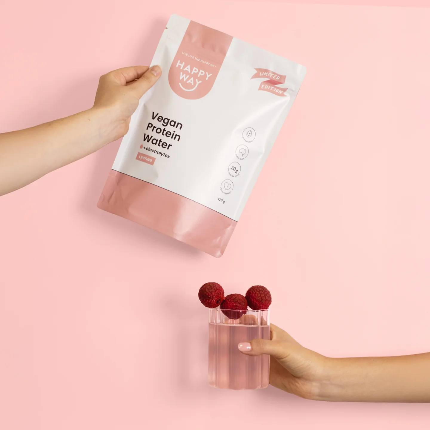 Lychee Vegan Protein Water Powder 420g - Image 5