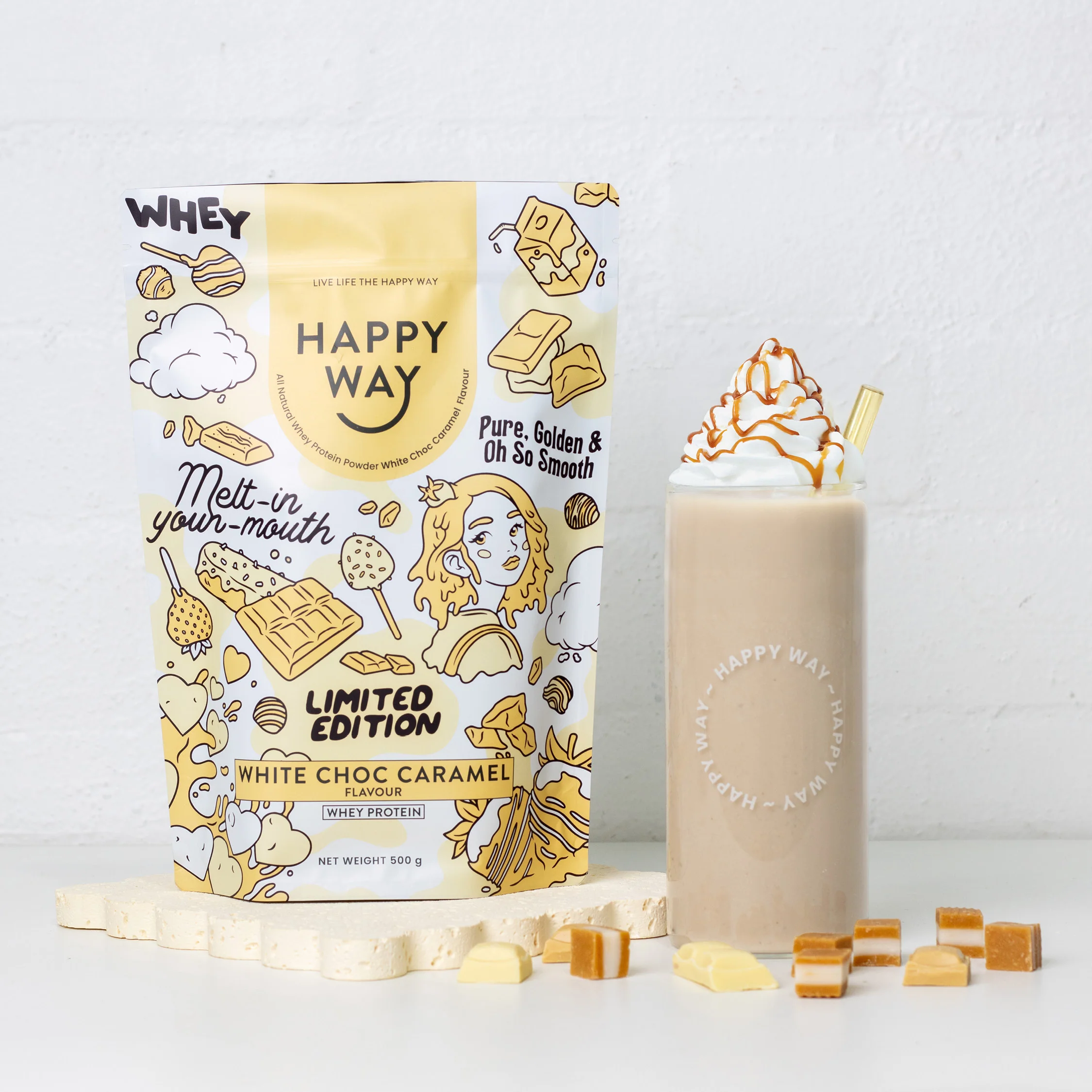 White Chocolate Caramel Whey Protein Powder 500g - Image 3